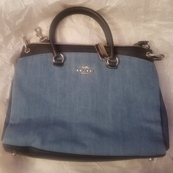 NWT NBU COACH MIA SATCHEL IN DENIM - Picture 1 of 3